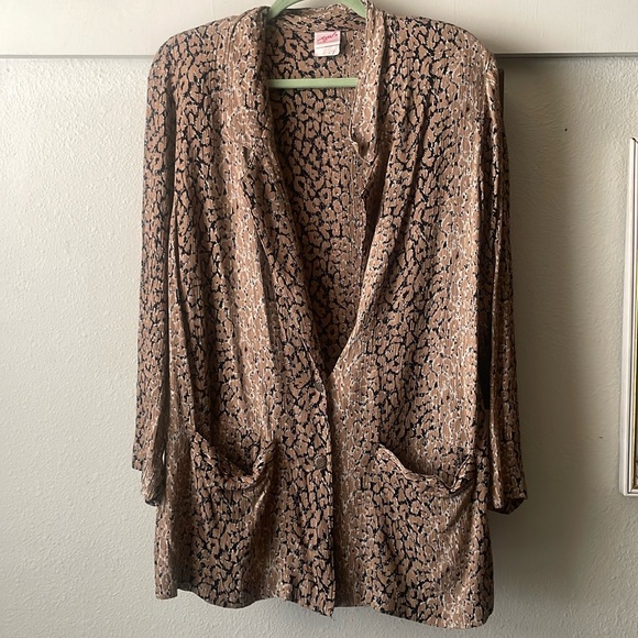 Vintage Division of Graff mixed media long sleeve two button front blazer - Picture 1 of 7